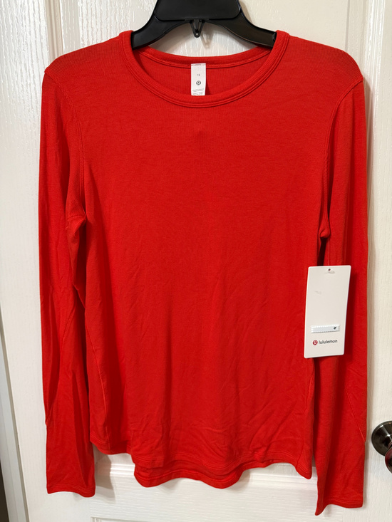 lululemon Tops - lululemon Women's Hold Tight Long Sleeve Red Shirt size 12
